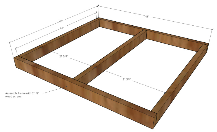 DIY outdoor pet house deck frame assembly diagram