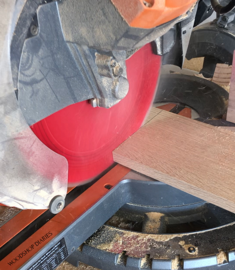 Using miter saw to cut sign board