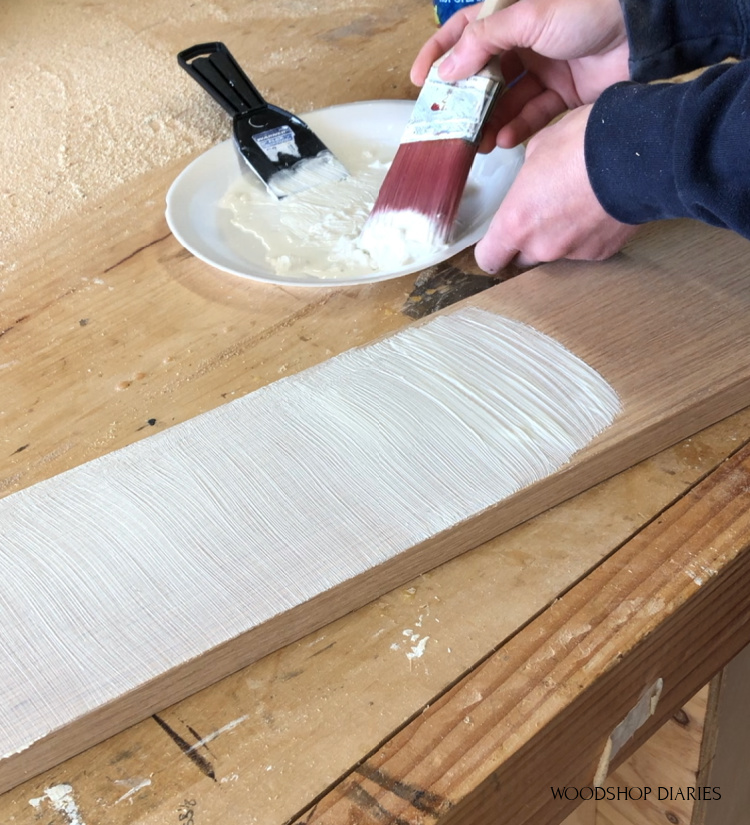 Using grain filler to add whitewash effect to wooden sign board