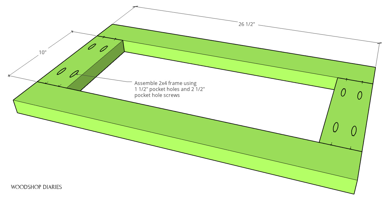 Base frame dimensions of bookcase cabinet