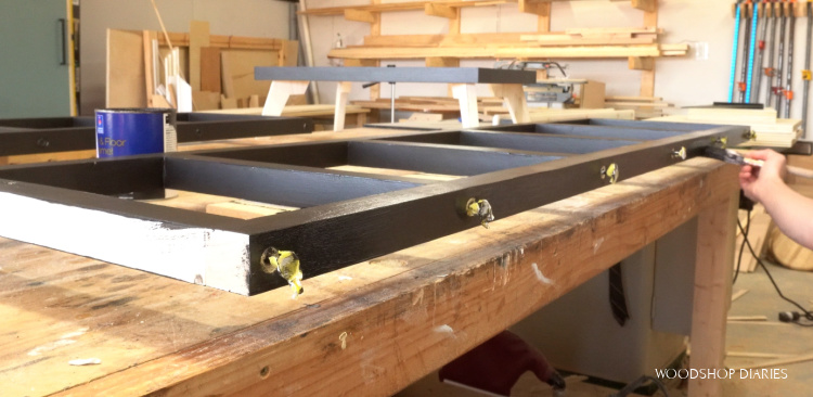 TImber screws with painters tape wrapped around