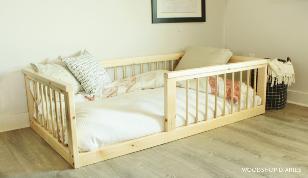 Diy Floor Bed Made From 2x4s Dowels, Easy Diy Montessori Bed
