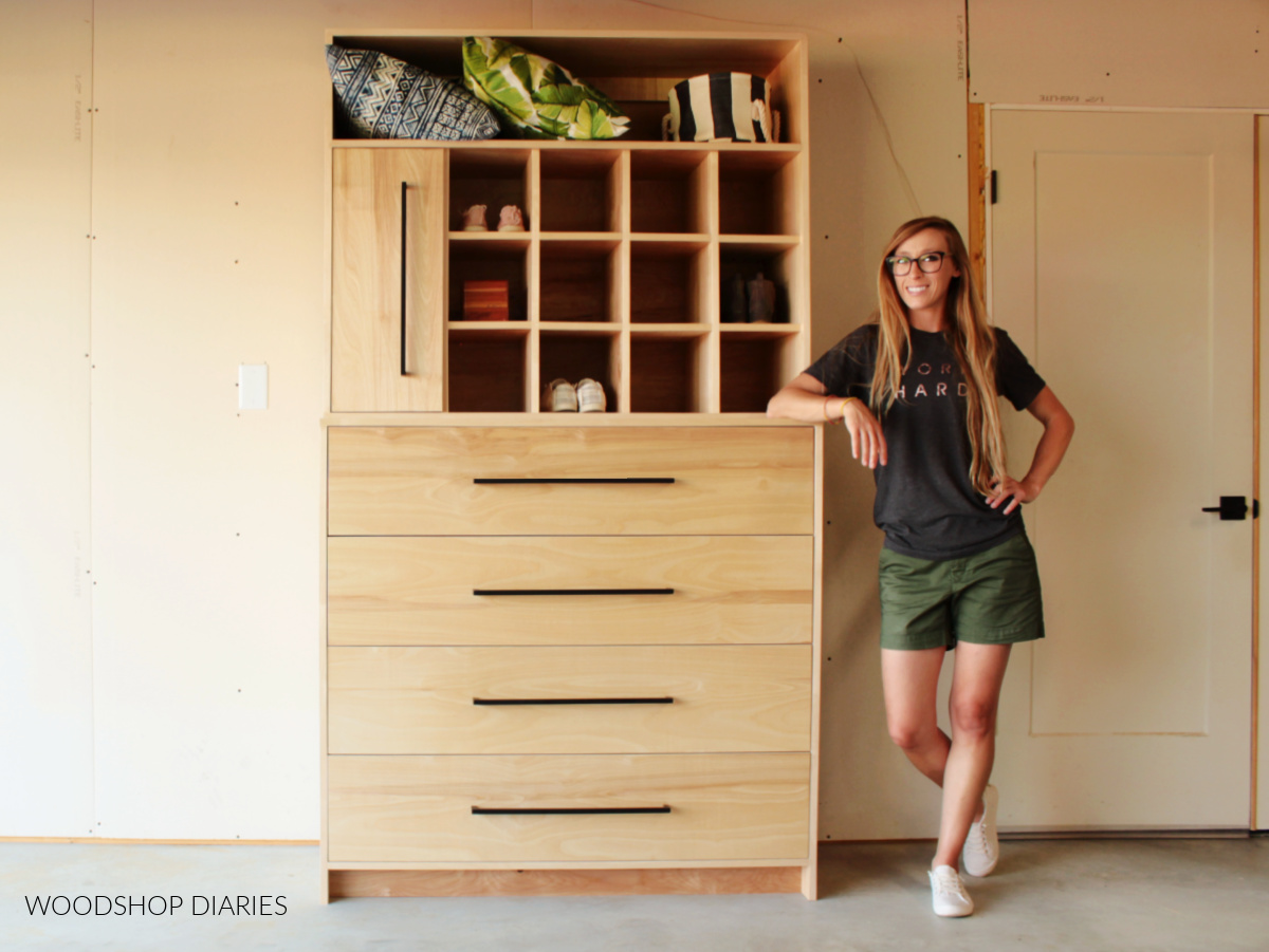 https://www.woodshopdiaries.com/wp-content/uploads/2021/07/Shara-with-DIY-built-in-closet-system.jpg