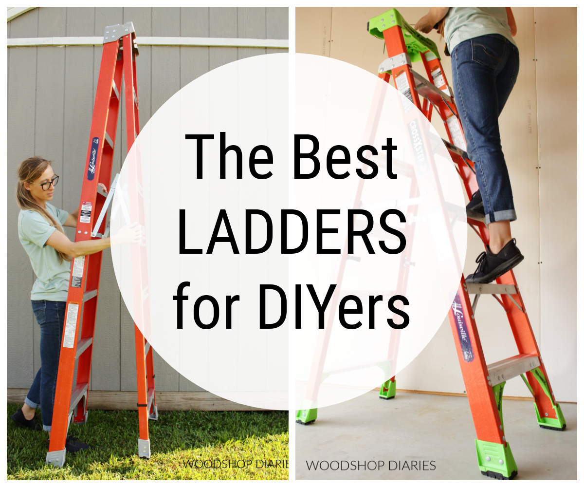 Collage image showing two types of ladders to be covered in this blog post