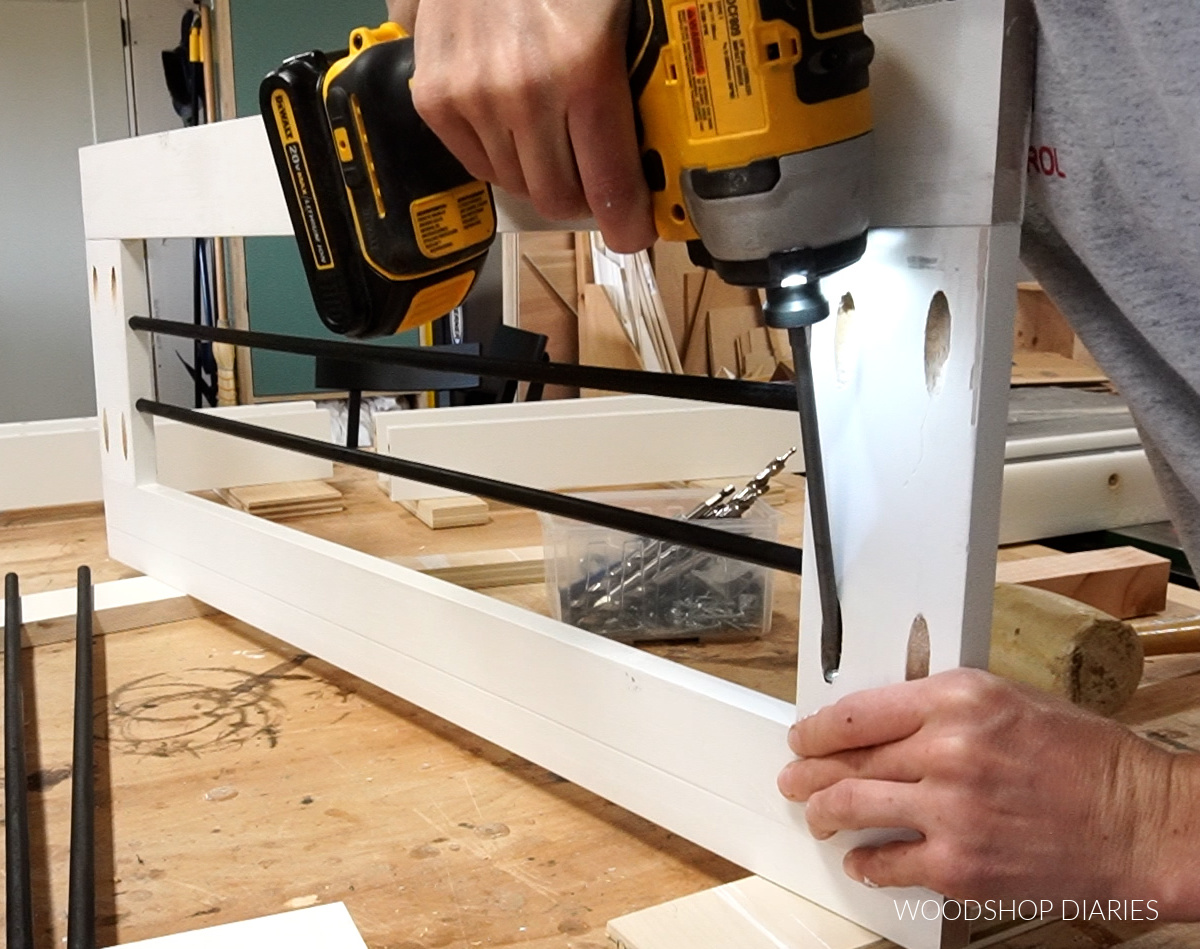 Assemble rail panel using pocket hole screws