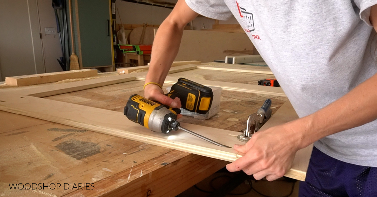 Assemble headboard frame using pocket holes