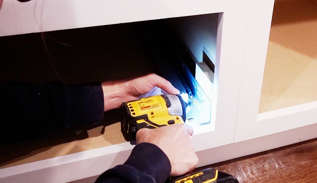 Re-installing drawer slides so they are inset into cabinet