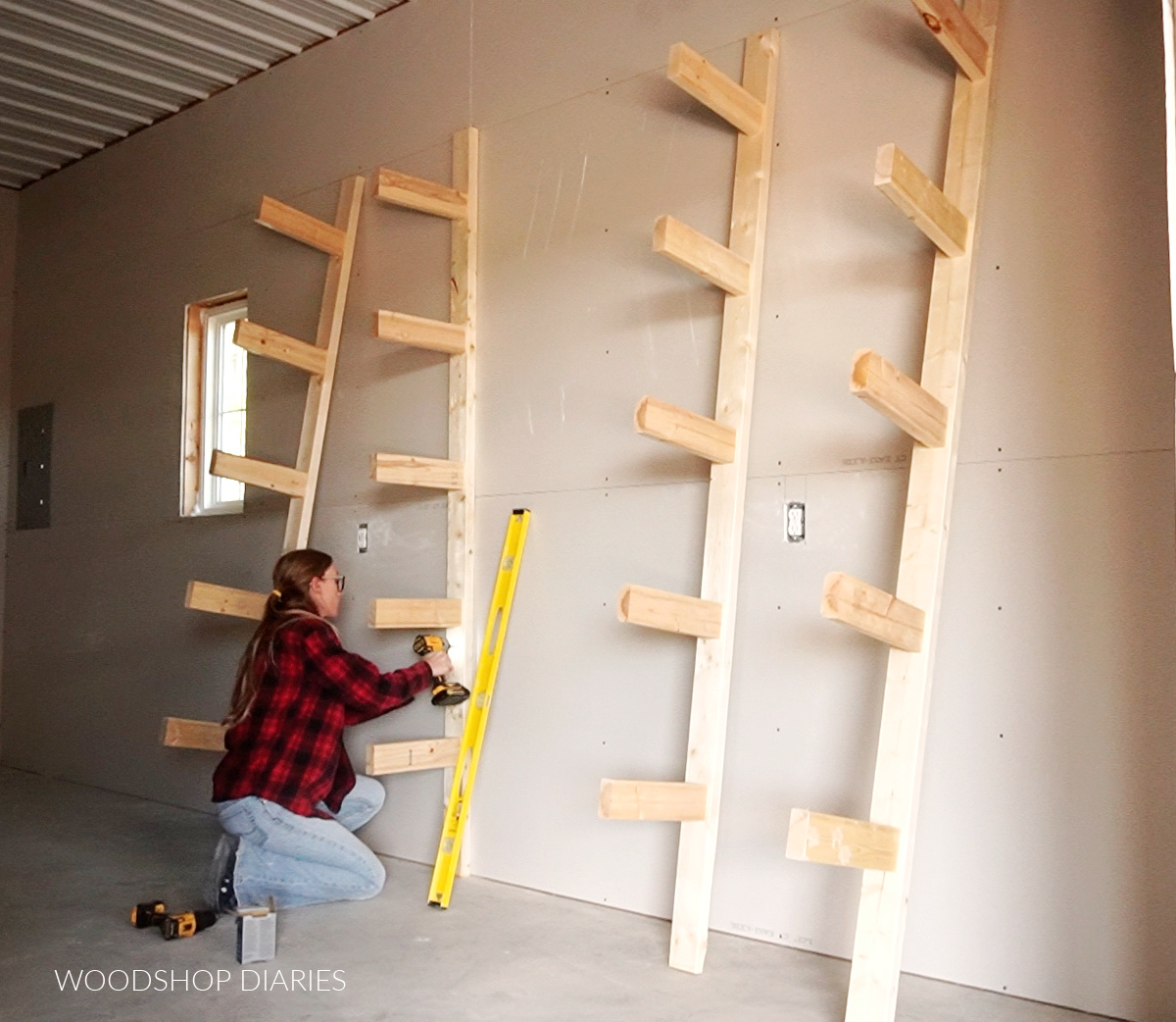 Lumber Rack with Whiteboard Wall - The Handyman's Daughter