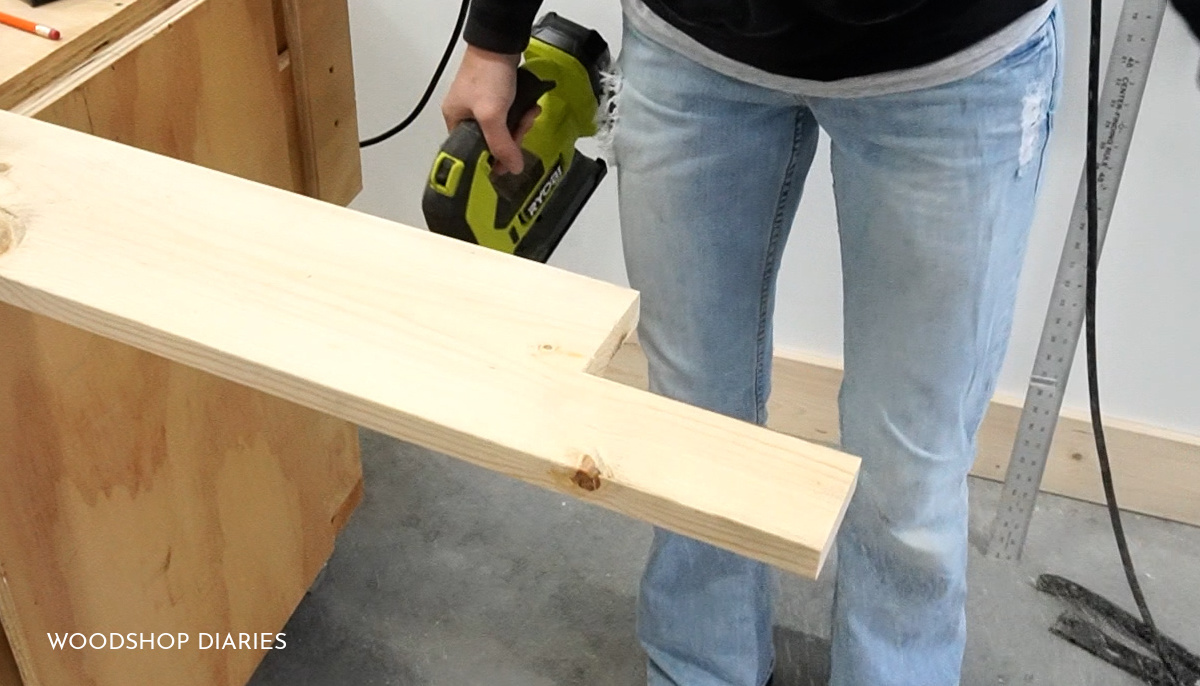 Notches cut out of window sill board to fit over drywall