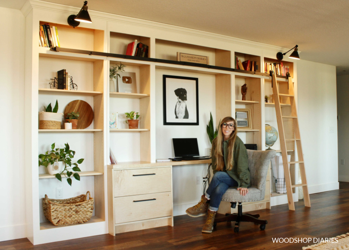 DIY Built In Shelves Library Cabinets 