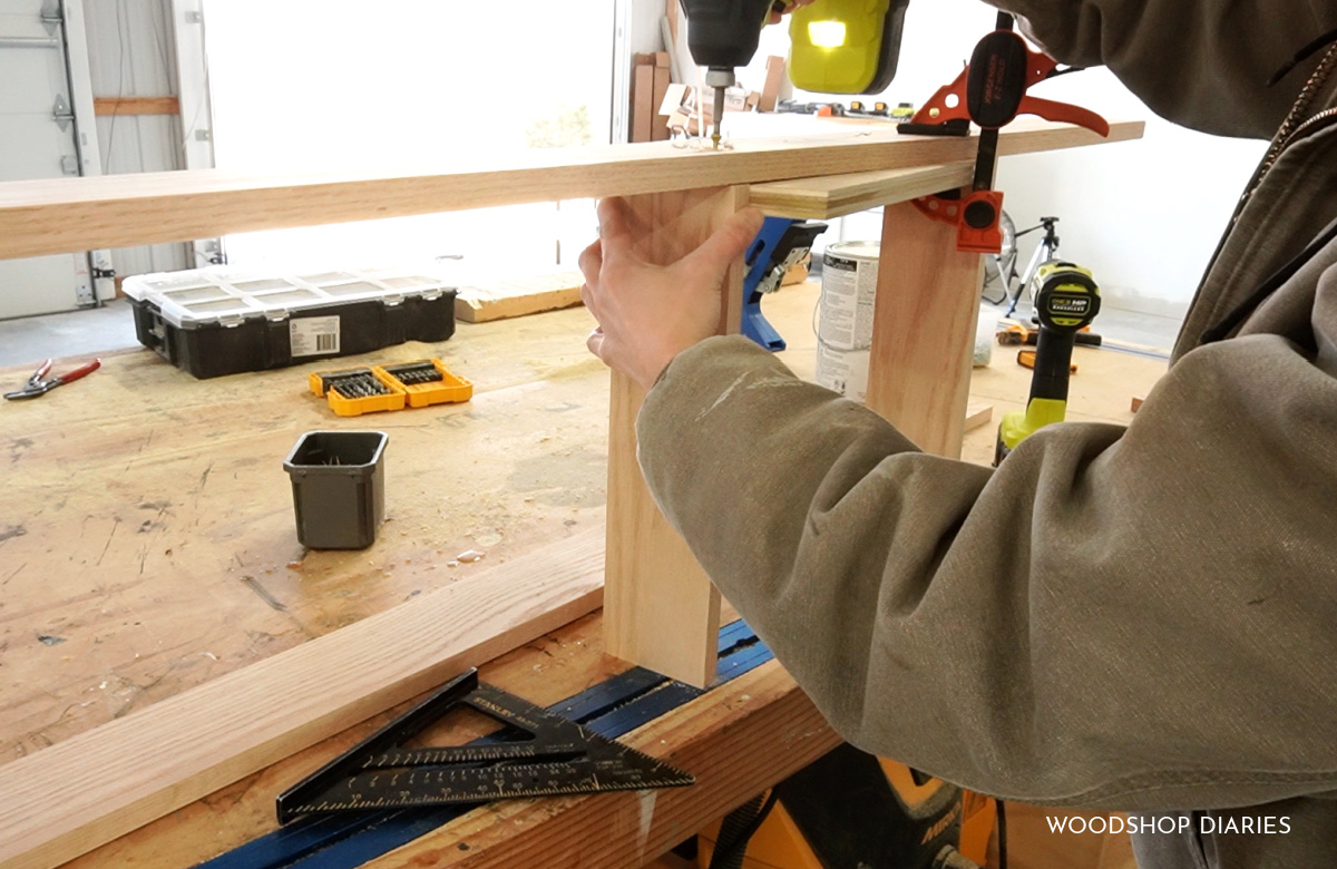 Shara Woodshop Diaries assembling rolling ladder for library bookshelf