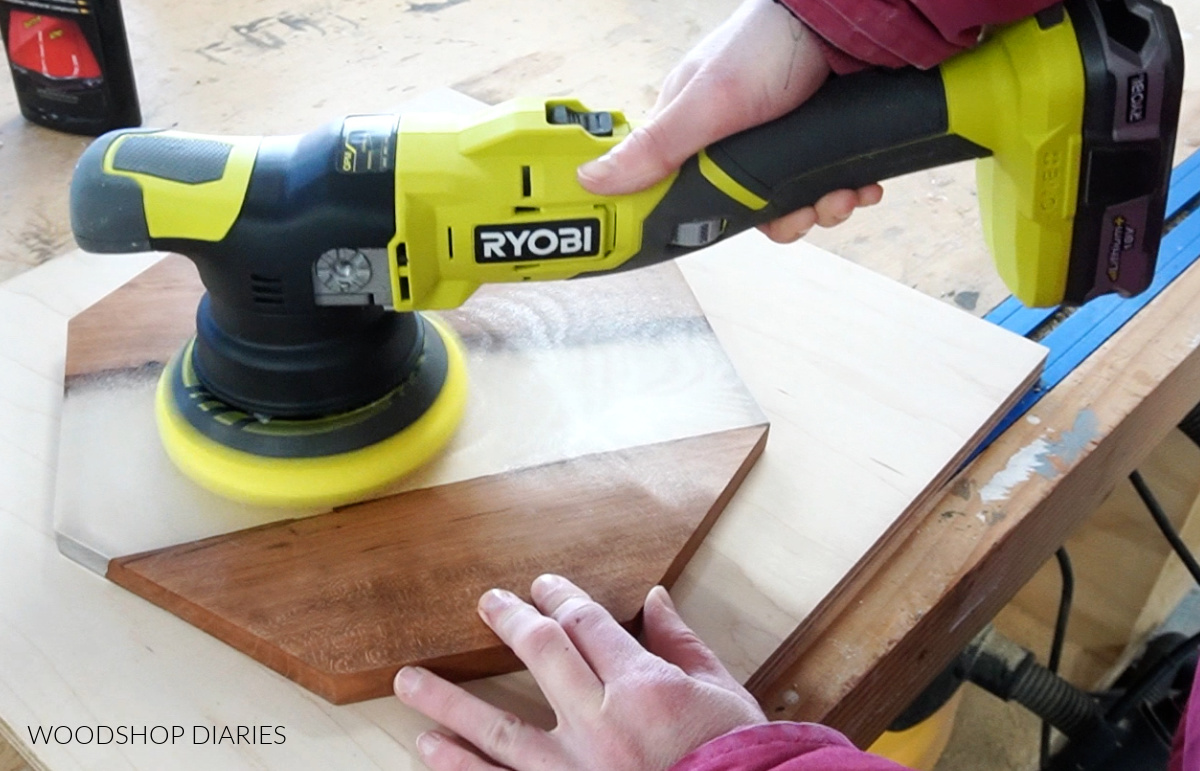 Using Ryobi Polisher to polish epoxy resin project