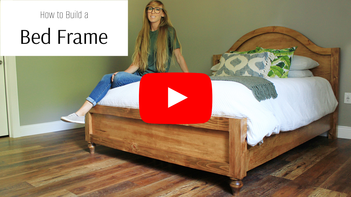 Mock YouTube thumbnail for how to build a bed frame video
