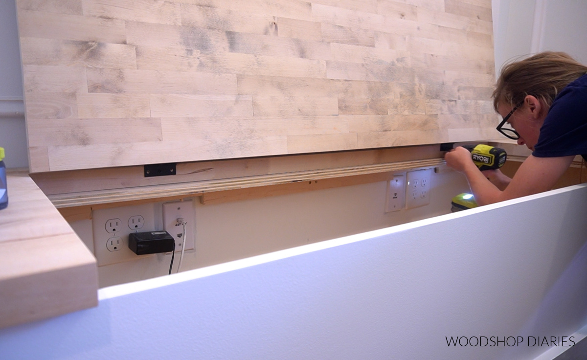 Shara Installing flip top bench seat into built in bench in hallway nook