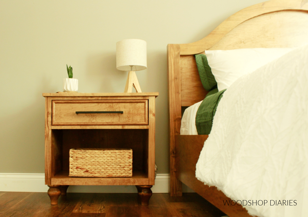 DIY Bedside Table with Drawer and Shelf