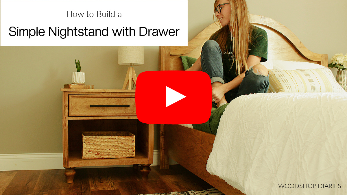 Faux YouTube thumbnail image for How to build a simple nightstand with drawer