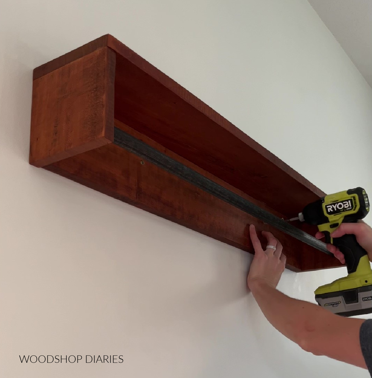 Shara Woodshop Diaries hanging wall shelf using wood screws