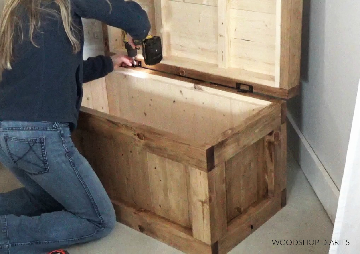 Shara Woodshop Diaries installing hinges between box and lid