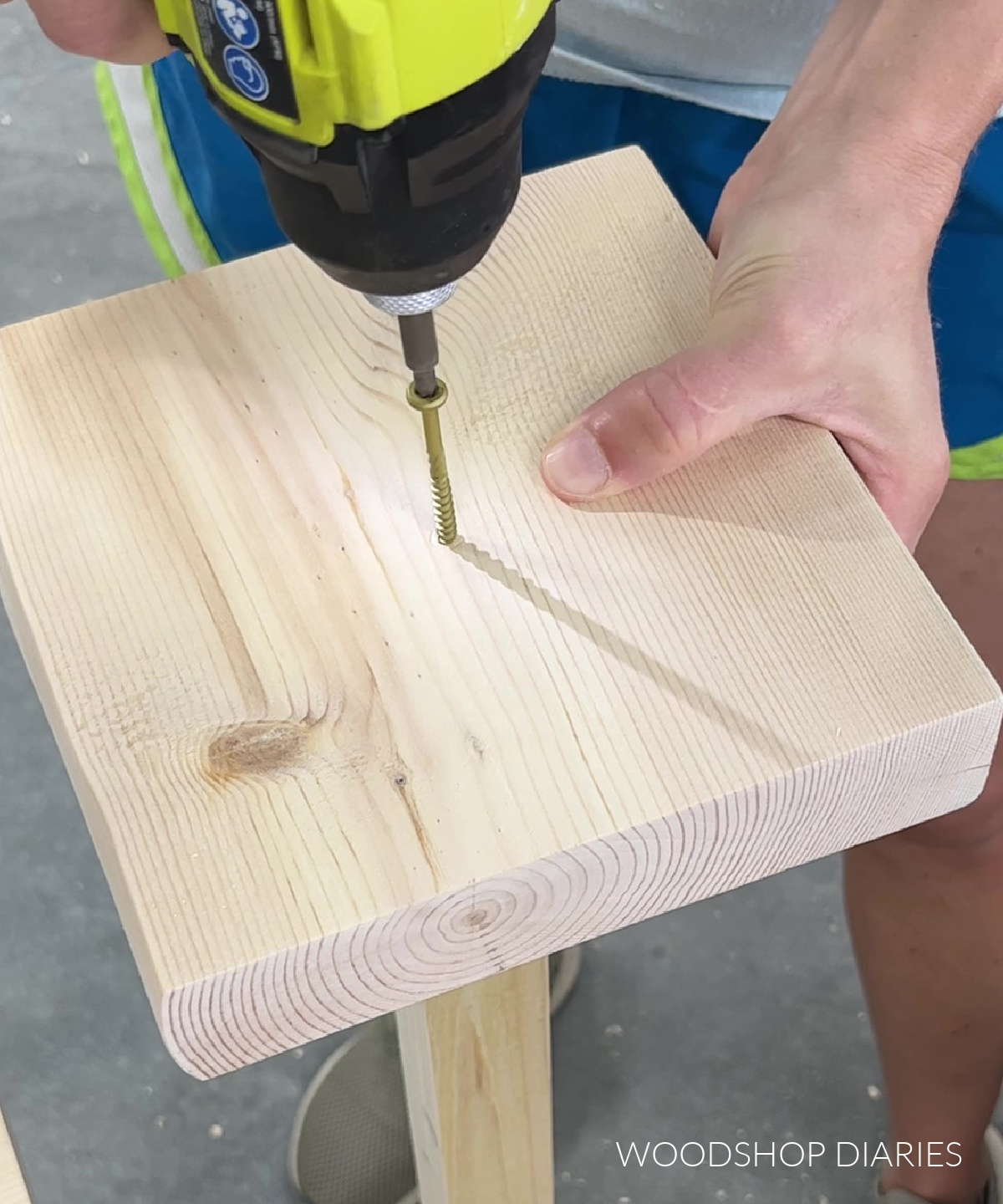 Close up of driving screw to attach tops