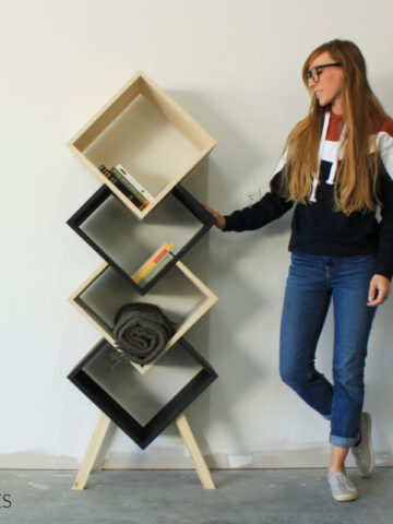 simple wooden bookshelf