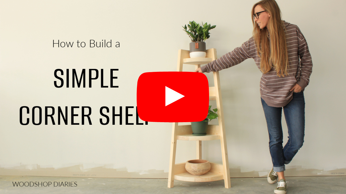 Faux YouTube Thumbnail for simple DIY corner shelf