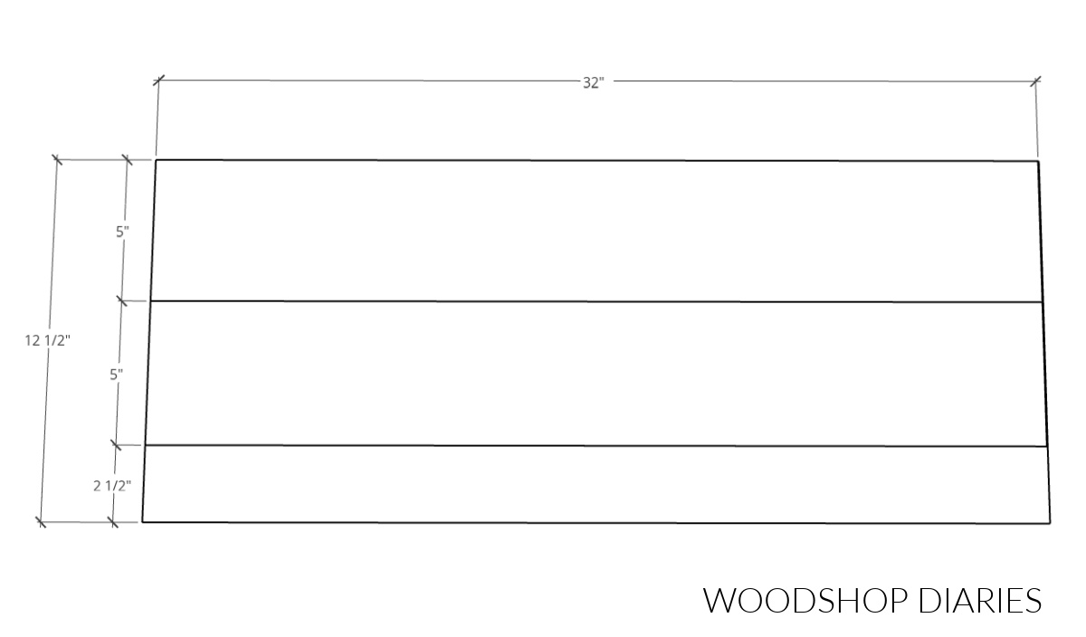 Diagram of glue up panel for corner shelves