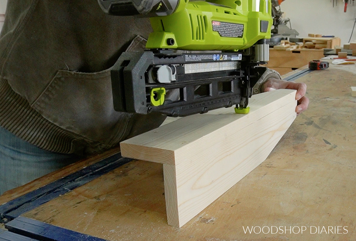 Using finish nailer to build basic tapered leg