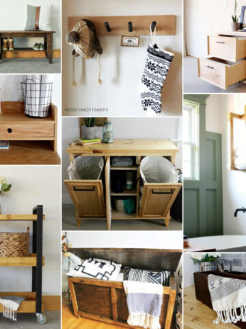 image collage of nine DIY storage Projects