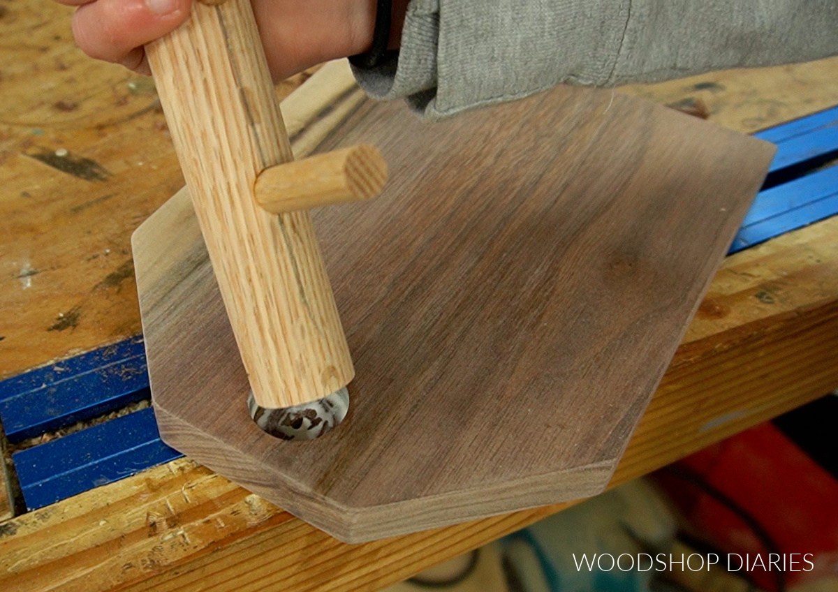 Installing wood dowel into drilled out hole