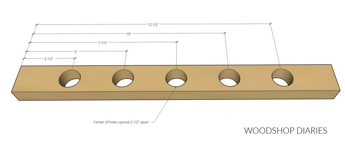 Locations for test tube holes on propagation station diagram