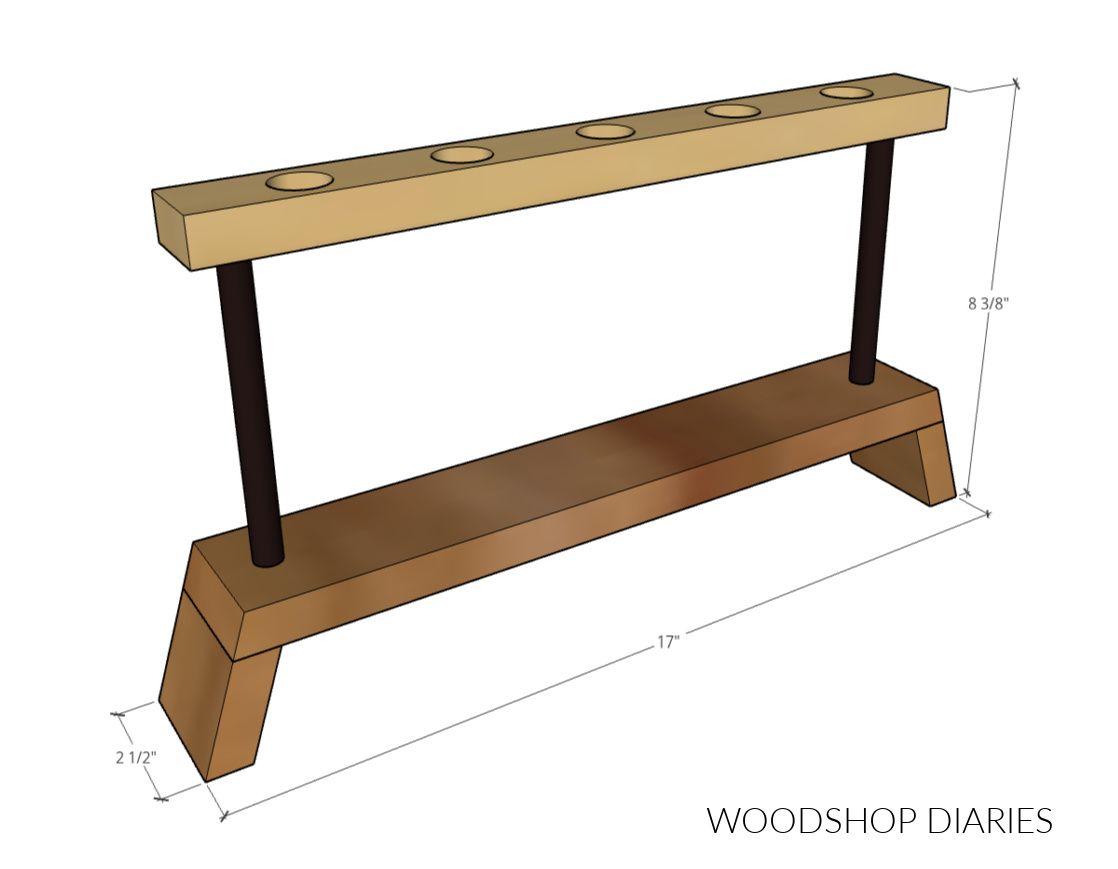 Overall dimensional diagram of scrap wood propagation station 
