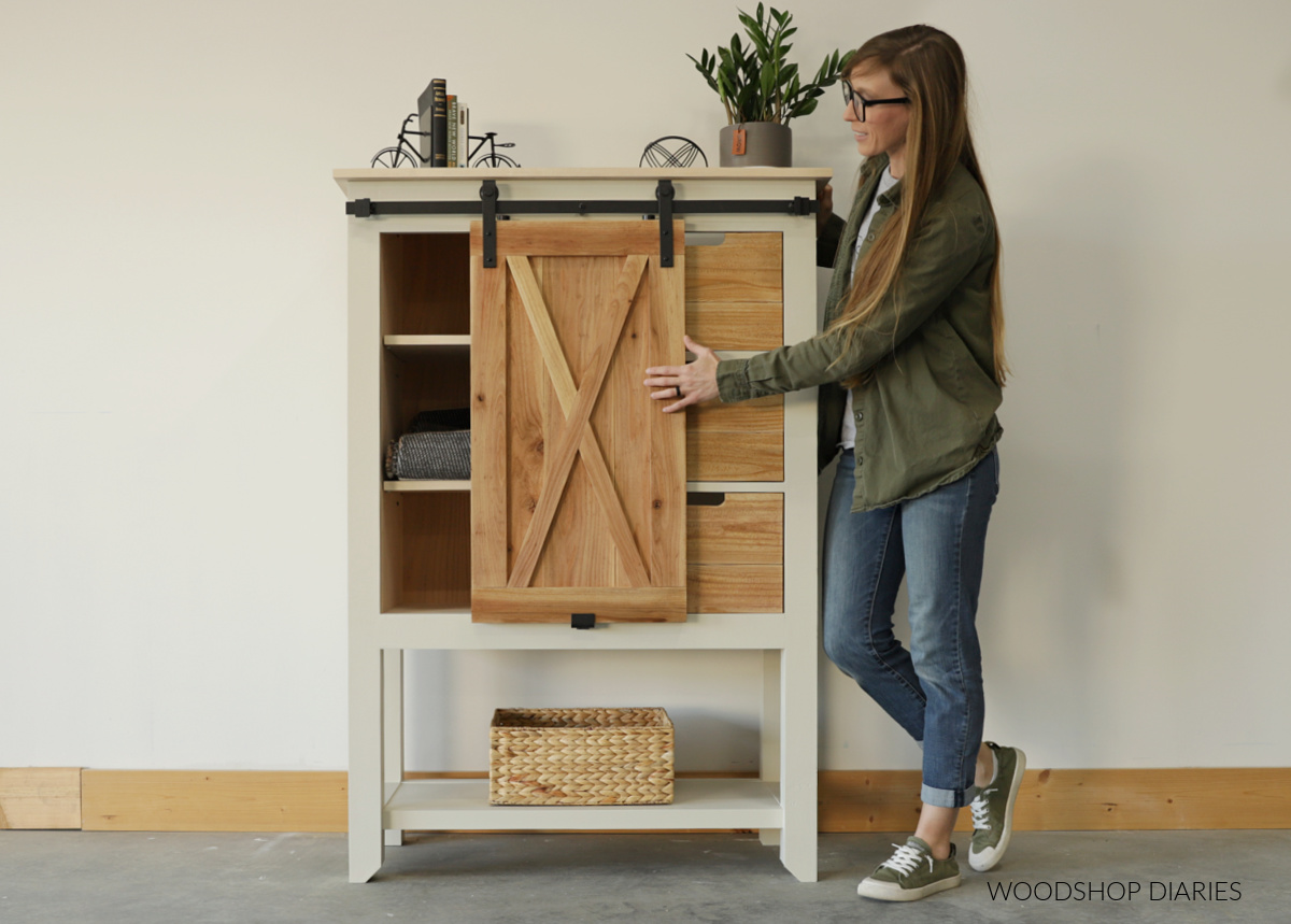 Tall dresser with sliding cheap door