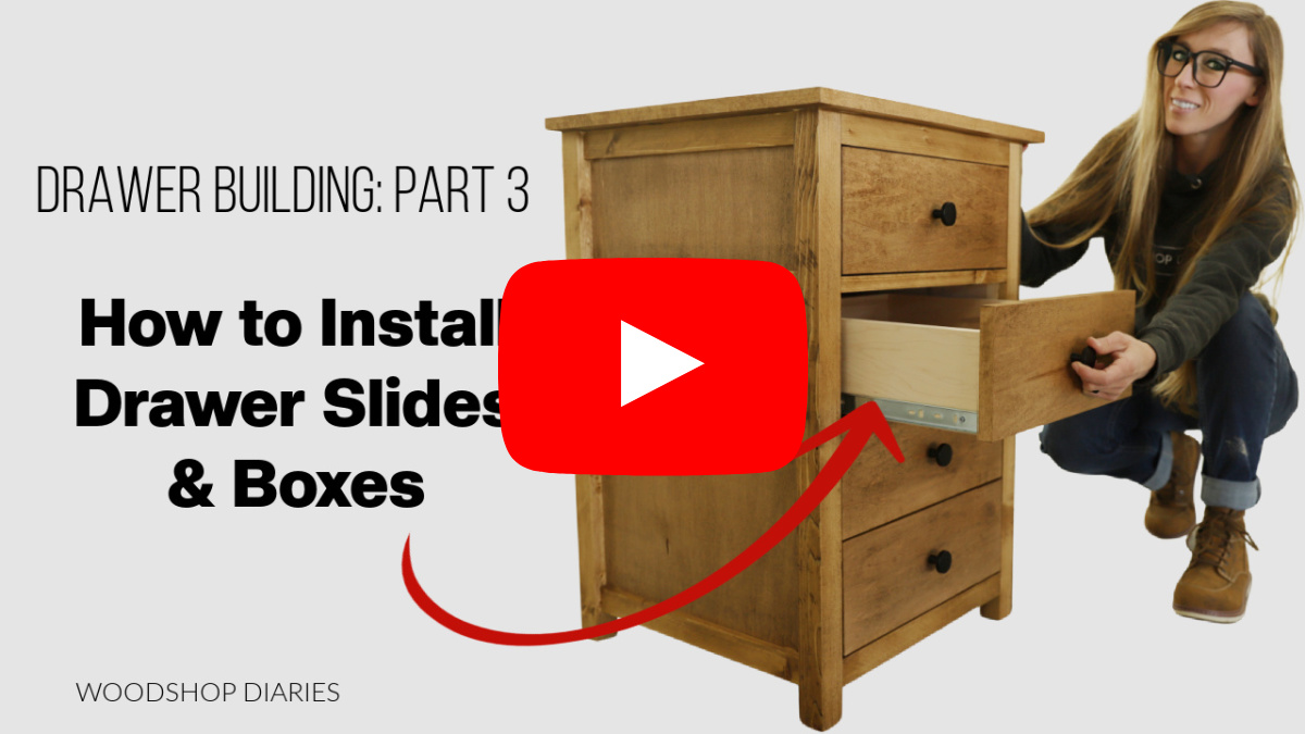 YouTube Thumbnail for drawer installation video