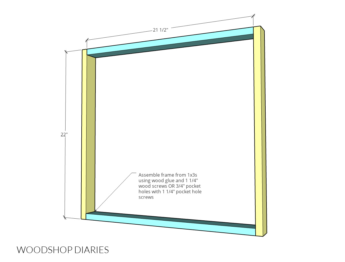 diagram of back seat frame with dimensions