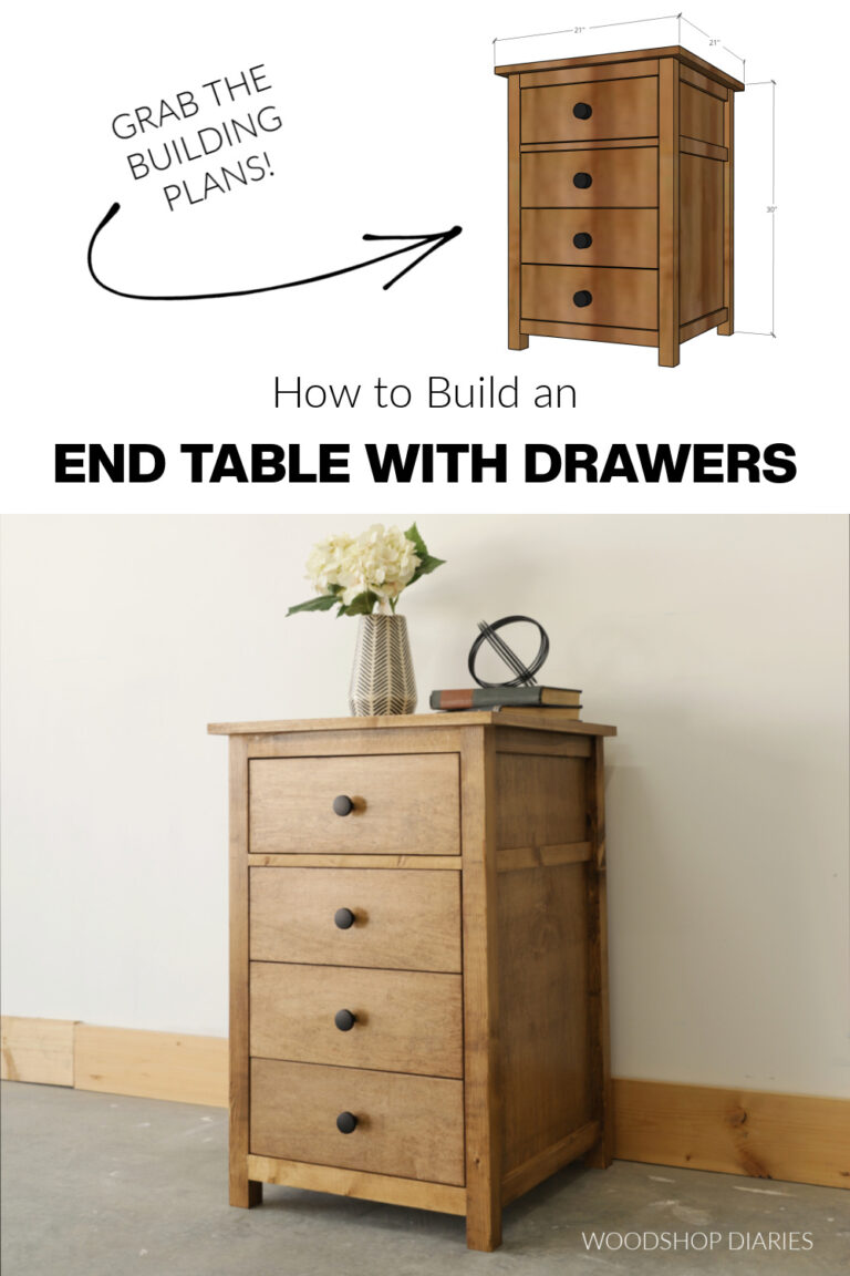 Simple diy end table with drawers building plans