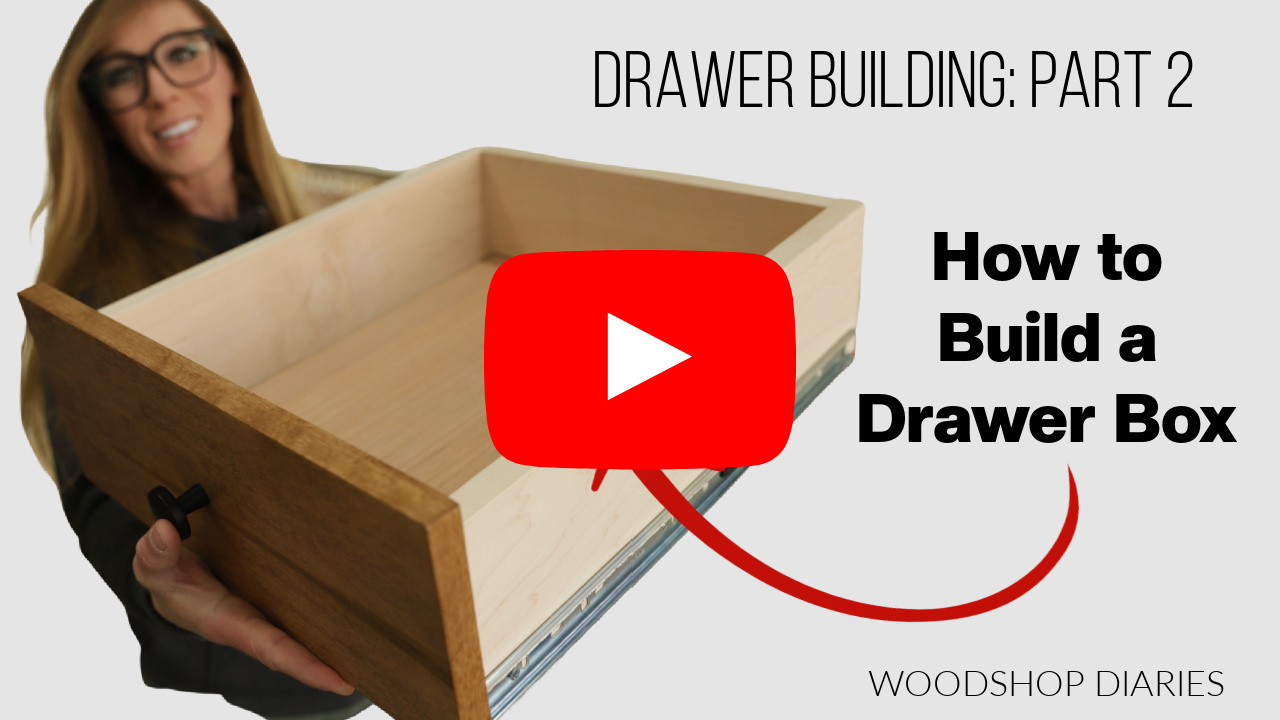 YouTube Thumbnail for how to build a drawer box video