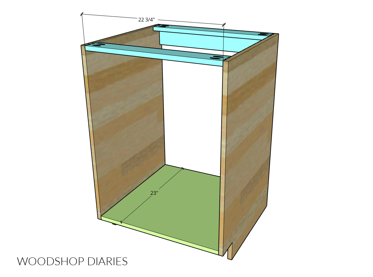 Garage base cabinet assembly diagram