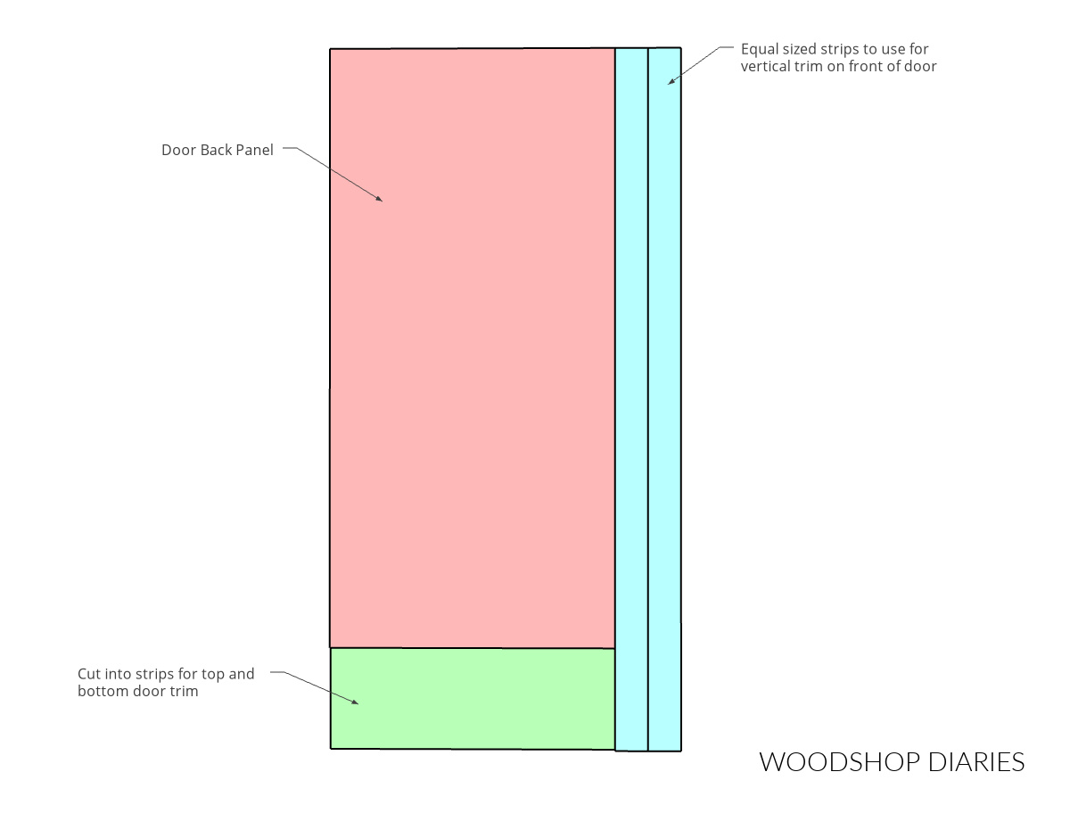 Plywood cut diagram for parts to build wood slat sliding door
