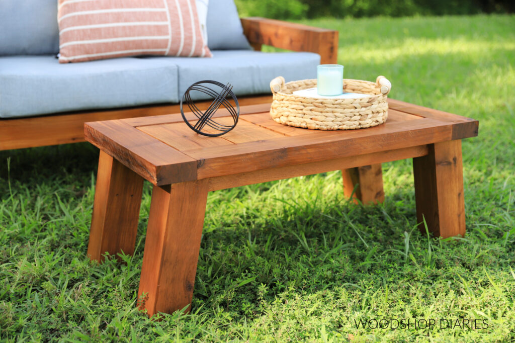Outdoor wood accent table sales
