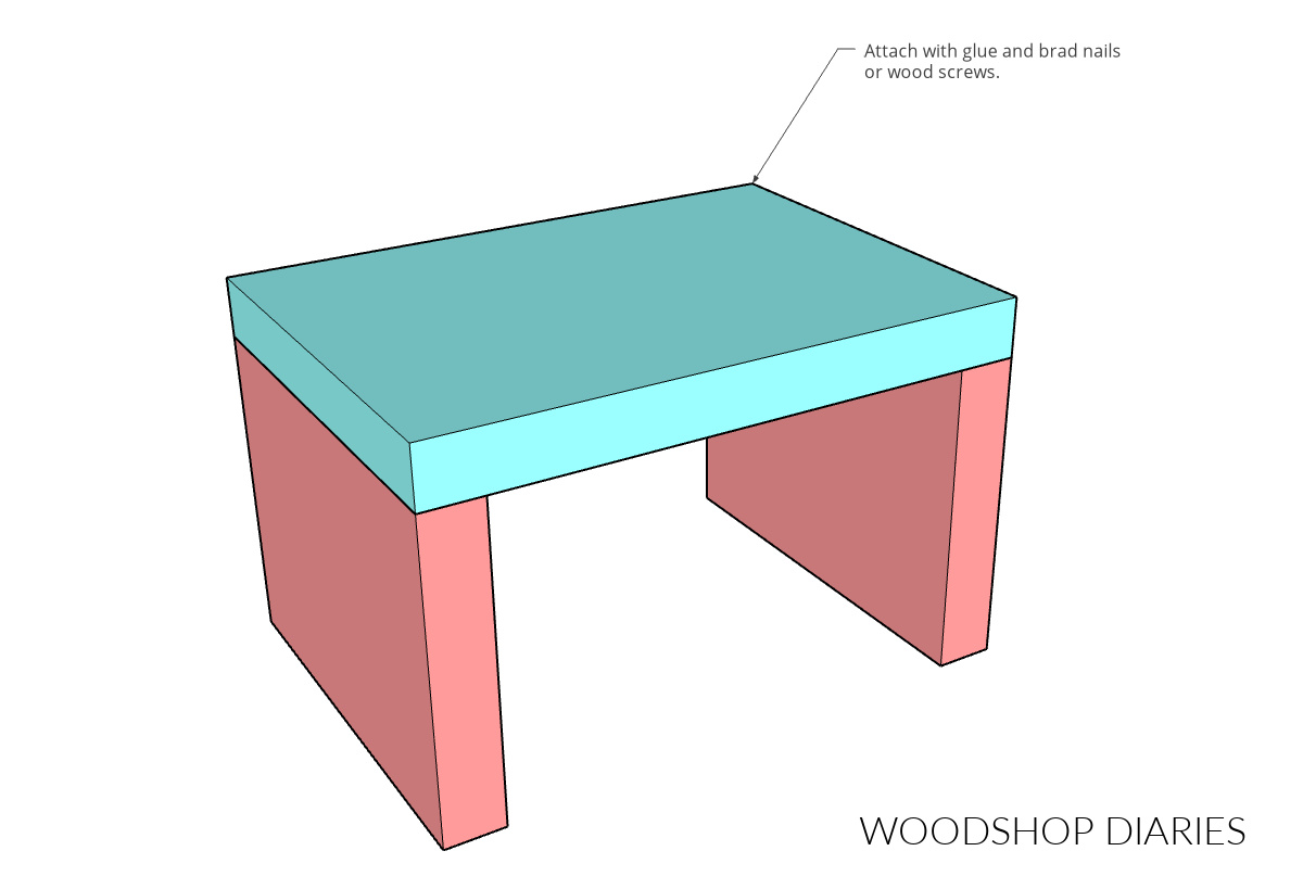 Diagram showing how to assemble the tea kettle stand