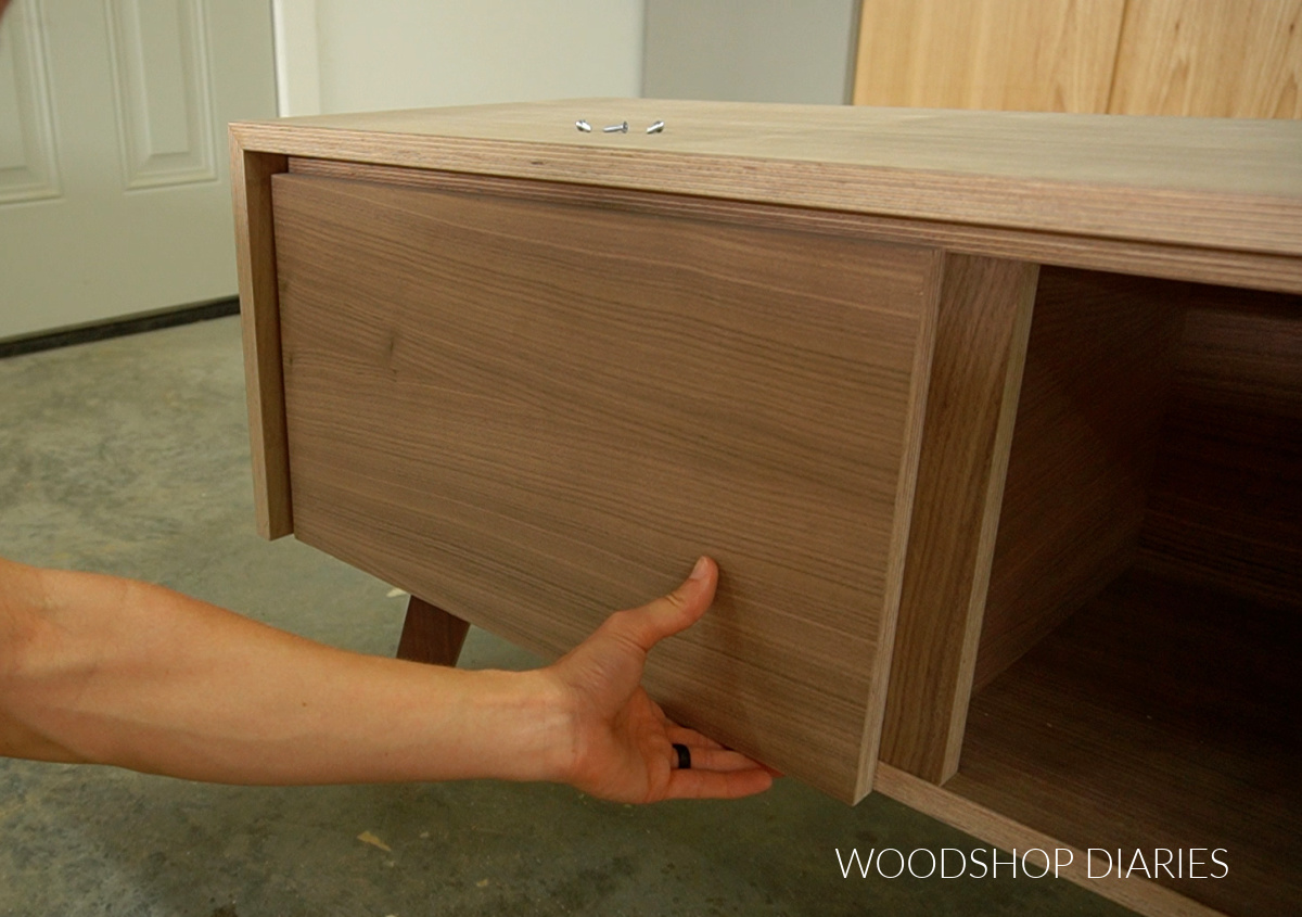 Cabinet doors closed to show proper overlay spacing