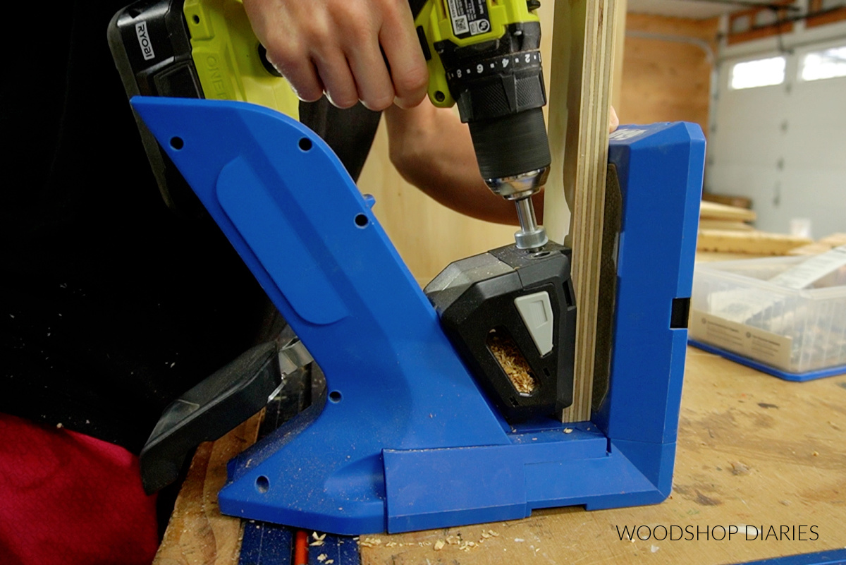 Drilling pocket holes with Kreg 720 pocket hole jig