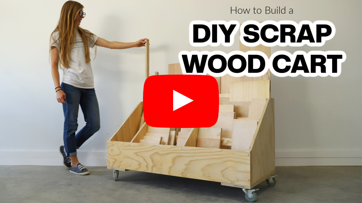 YouTube thumbnail for scrap wood cart video