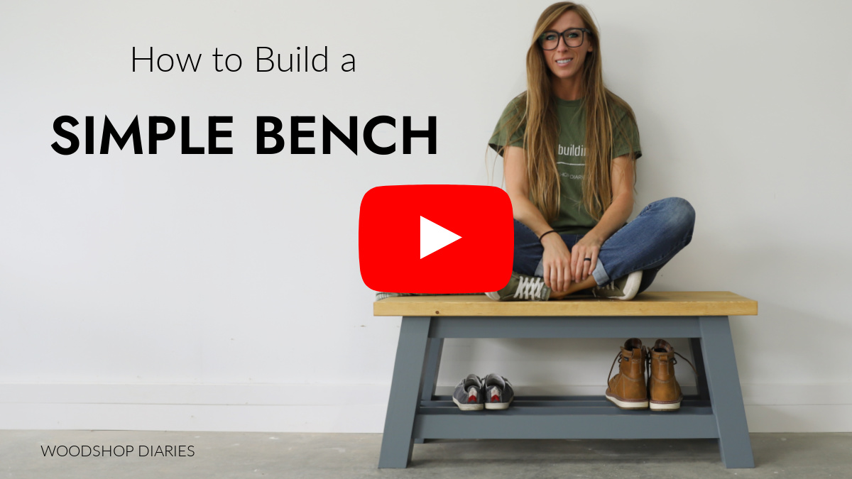 YouTube Thumbnail for how to build a simple bench video