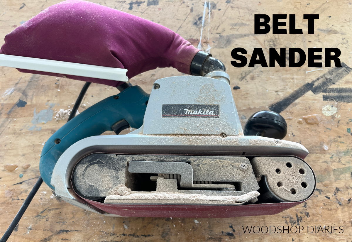 Makita Belt sander on workbench