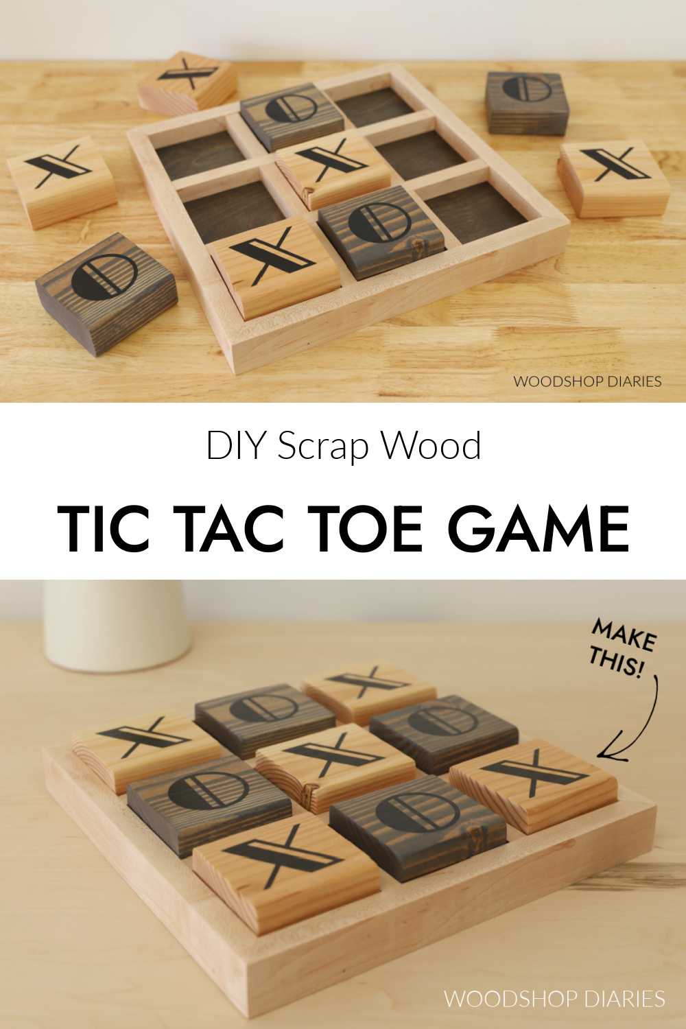 Wooden Tic-Tac-Toe Wooden, Made in the USA