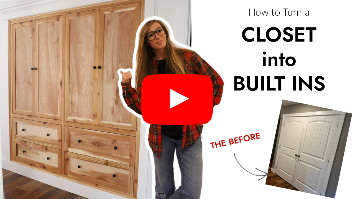 YouTube Thumbnail for hallway closet built ins video
