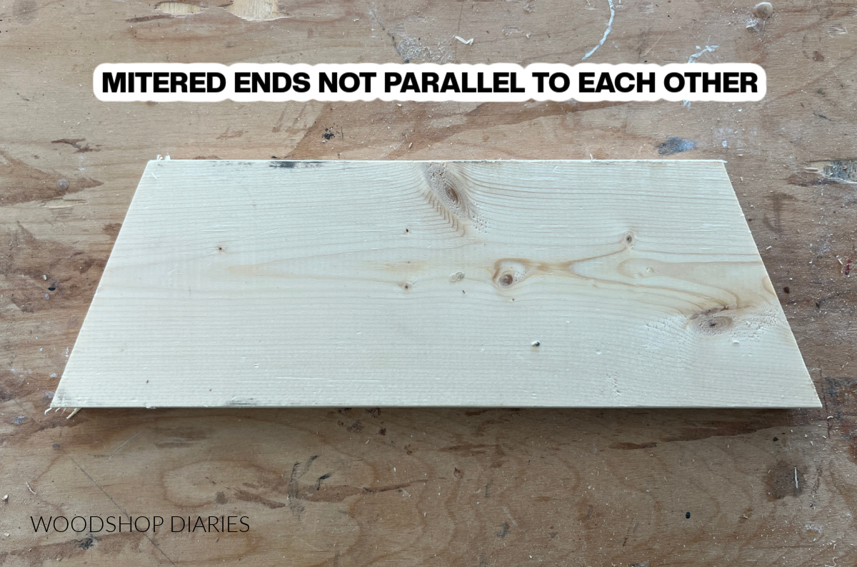 image example of mitered ends not parallel to each other