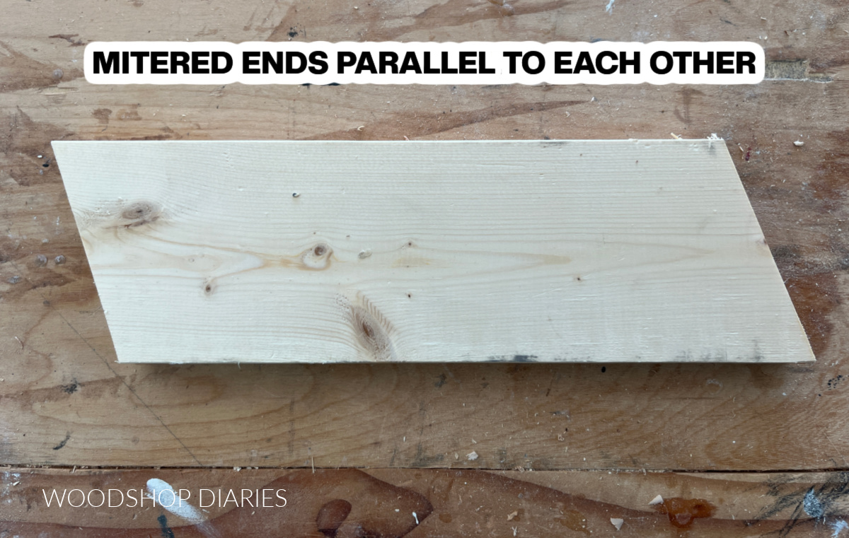 image example of mitered board ends parallel to each other