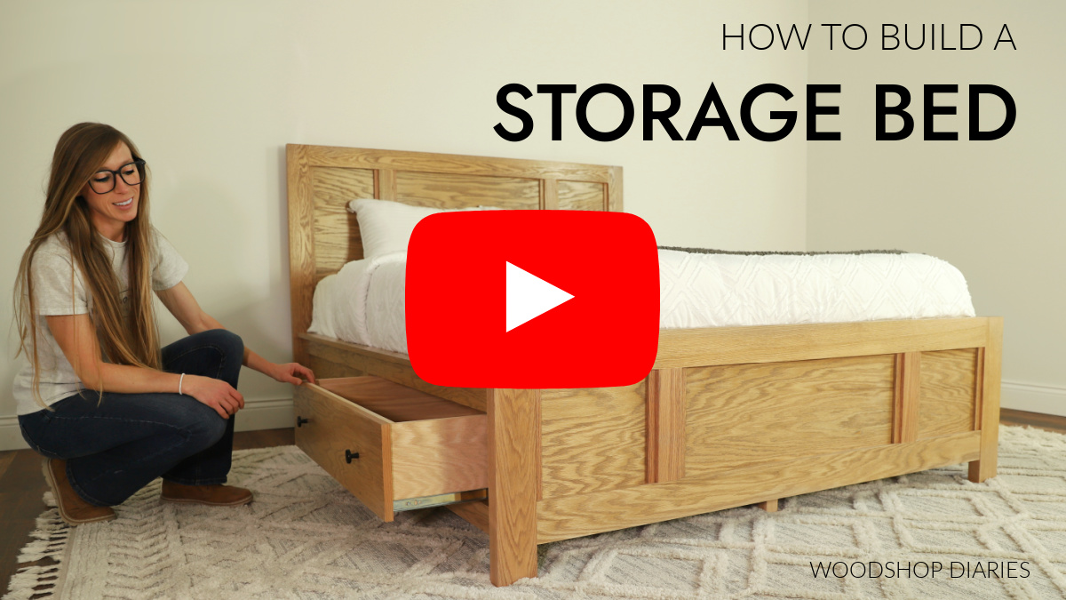 Faux YouTube thumbnail image for storage bed linked to actual video